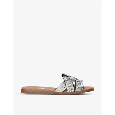 Steve Madden Womens Beige Comb Vivien Studded Leather Sandals 5