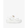 Steve Madden Bigmona Raffia Slingback Platform Sandal In White