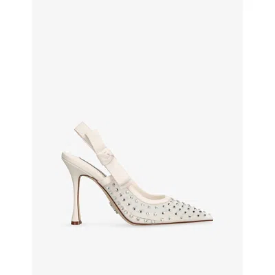 Steve Madden Womens White Brylie-r Mesh Slingback Courts Eur 40 / 7 Uk