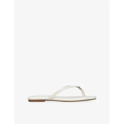 Steve Madden Womens White Maliyah Flat Leather Sandals Eur 39 / 6 Uk