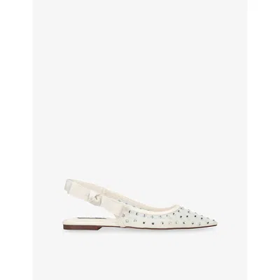 Steve Madden Womens White Olyvia-r Mesh Slingback Flats Eur 40 / 7 Uk