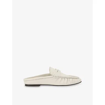 Steve Madden Womens White Rafe Leather Mules Eur 37 / 4 Uk
