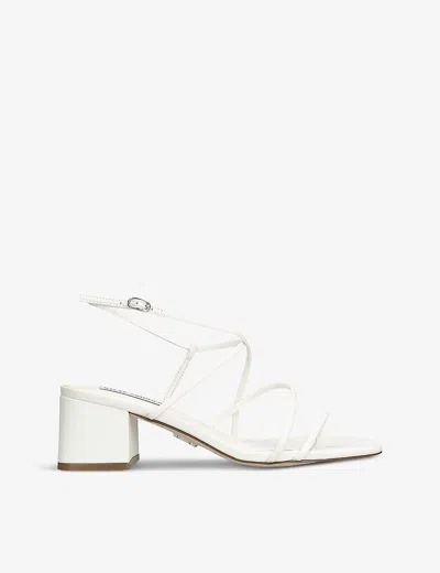 Steve Madden Womens White Remmi Strappy Faux-leather Sandals