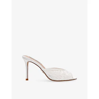 Steve Madden Womens White Rollout Lace Heeled Mules Eur 38/5 Uk