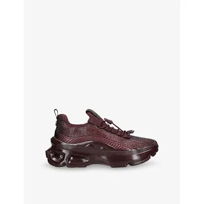 Steve Madden Womens Wine Fabuluxe Chunky Woven Trainers Eur 36 / 3 Uk In Burgundy