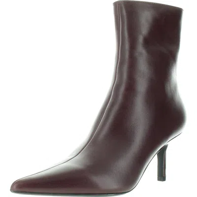 Steve Madden Womens Zipper Leather Ankle Boots In White