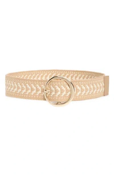 Steve Madden Woven Faux Raffia Belt In Neutral
