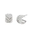 Steve Madden Woven Huggie Hoop Earrings In Rhodium