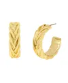 Steve Madden Woven Medium Hoop Earrings In Gold