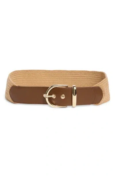 Steve Madden Woven Stretch Belt In Brown