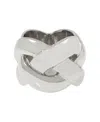 Steve Madden Woven Twist Band Ring In Rhodium