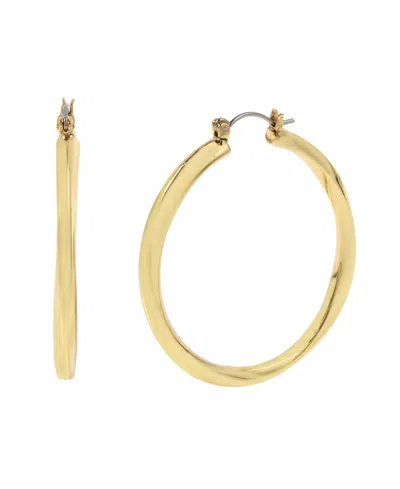 Steve Madden Woven Twist Large Hoop Earrings In Gold