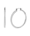 Steve Madden Woven Twist Large Hoop Earrings In Rhodium