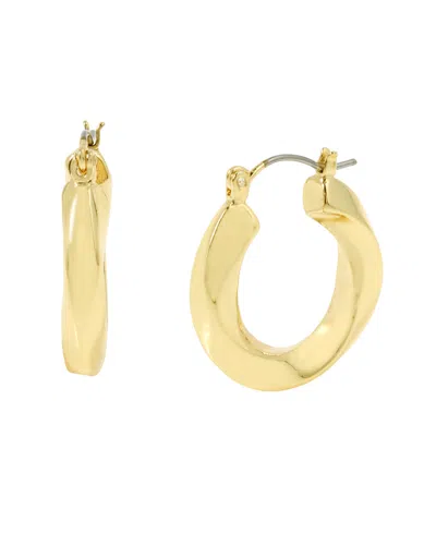 Steve Madden Woven Twist Small Hoop Earrings In Gold