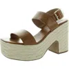 Steve Madden York Womens Woven Faux Leather Platform Sandals In Green