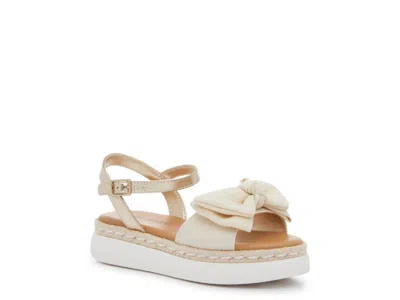 Steve Madden Kids' Youth  Jamuse Sandal Beige Bow Detail Esdpadrille Platform Zap1580 In White