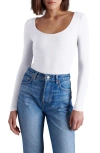 Steve Madden Yura Scoop Neck Bodysuit In White