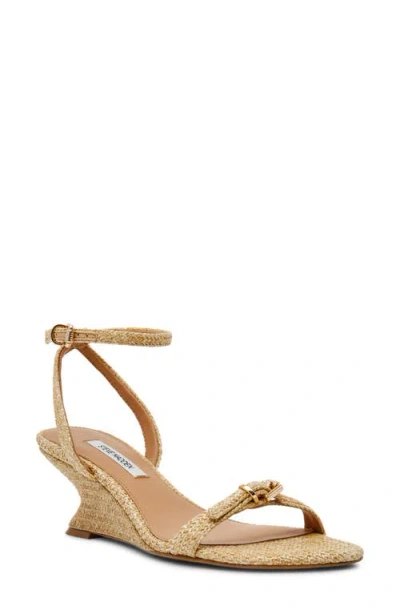 Steve Madden Zaloma Ankle Strap Wedge Sandal In Brown