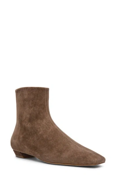 Steve Madden Zami Leather Bootie In Taupe Suede