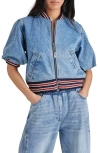 Steve Madden Women's Zamora Denim Bomber Jacket In Medium Blue