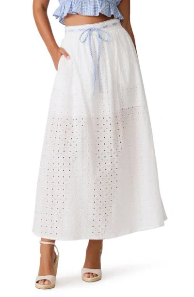 Steve Madden Zana Eyelet Maxi Skirt In White