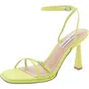 Shop Steve Madden Zarya Womens Faux Leather Square Toe Heels In Green
