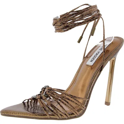 Steve Madden Zaya Womens Embossed Faux Leather Heels In Multi