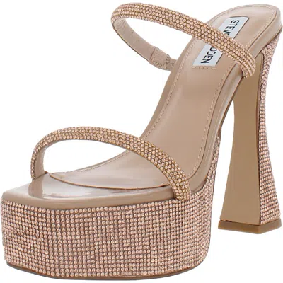 Steve Madden Zayne Womens Embellished Slip-on Platform Heels In Multi