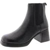 Steve Madden Zeke Womens Leather Block Heel Chelsea Boots In Black