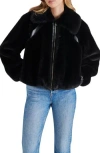 Steve Madden Zephrine Faux Fur Jacket In Black