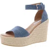 Steve Madden Zillow Womens Adjustable Denim Platform Sandals In Multi