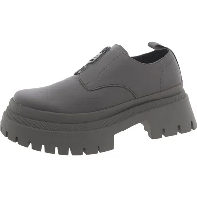 Steve Madden Zip Mens Faux Leather Platform Derby Shoes In Grey