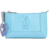 Steve Madden Zip Pouch Wristlet In Blue