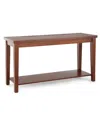 Steve Silver 56" Wood Davenport Sofa Table In Medium Brown Cherry Finish With Burnishi