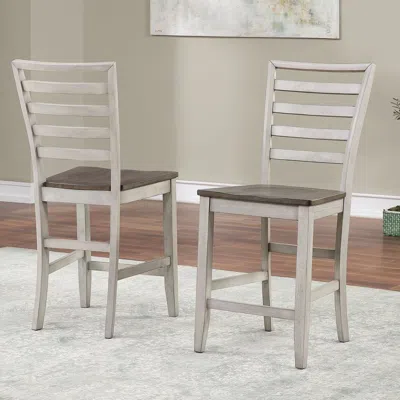 Steve Silver Abacus Counter Chair - Set Of 2 In White