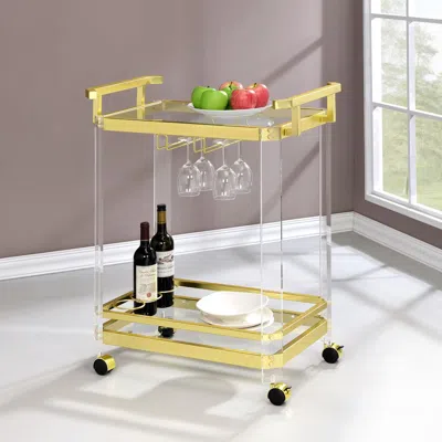 Steve Silver Aerin Server Cart - Gold/acrylic