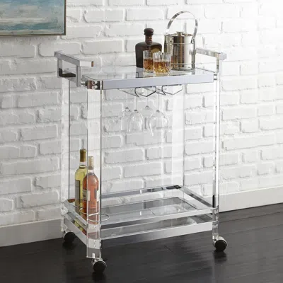 Steve Silver Aerin Server Cart In Transparent