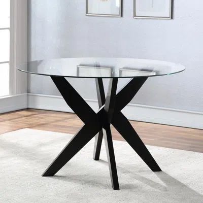 Steve Silver Amalie Round Dining Table - Black