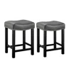 Steve Silver Aspen Gray Pu Counter Stool Set Of 2 In Black
