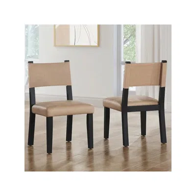 Steve Silver Aubrey Black Side Chair, Set Of 2 In Brown