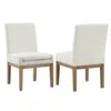 Steve Silver Aubrey Brown Arm Chair, Set Of 2 In White