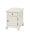 Steve Silver Charlestown 18" Wide Wooden Storage End Table With Usb Port In Soft White