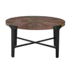 Steve Silver Chevron Round Cocktail Table In Brown