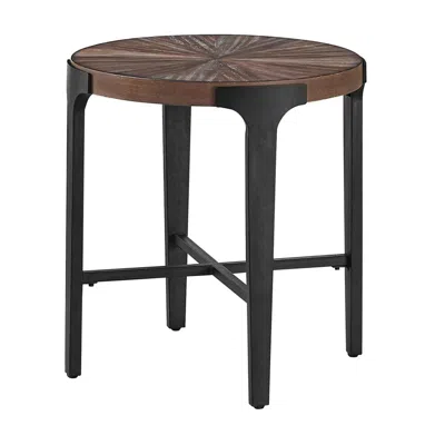 Steve Silver Chevron Round End Table In Black
