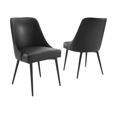 Steve Silver Colfax Side Chair Black Vinyl - Set Of 2