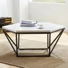 Steve Silver Corvus White Marble Top Cocktail Table In Black