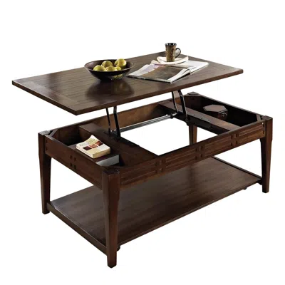 Steve Silver Crestline Lift-top Cocktail Table W/casters In Brown