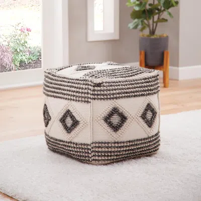 Steve Silver Dalia Square Handwoven Pouf