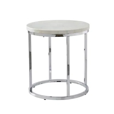Steve Silver Echo Round End Table In Metallic