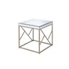 Steve Silver Evelyn End Table - Copper Chrome/white